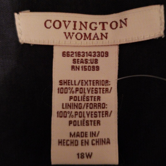 Covington Woman Blouse NWT 18W Blue & black - Picture 4 of 8